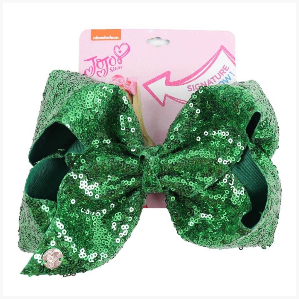 Large Green Sequin Hair Bow